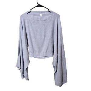 Lululemon Forward Flow Poncho OS Gray Knit Stretch Casual Comfort Silk Blend
